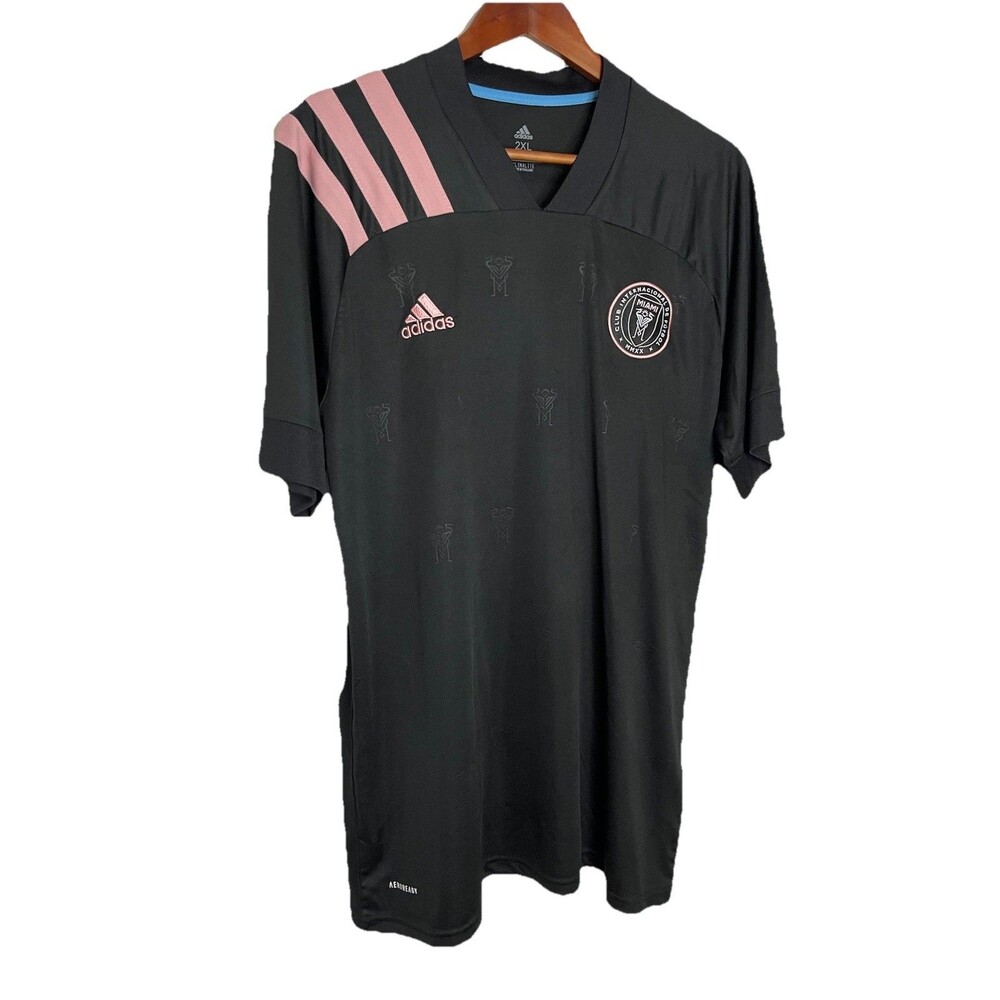 Adidas Climalite Men's 2XL Black Inter Miami Soccer Embossed Jersey Patches